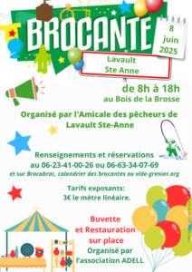 Brocante organisé pas l'association des pêcheurs de Lavault Sainte-Anne @ Bois de la Brosse